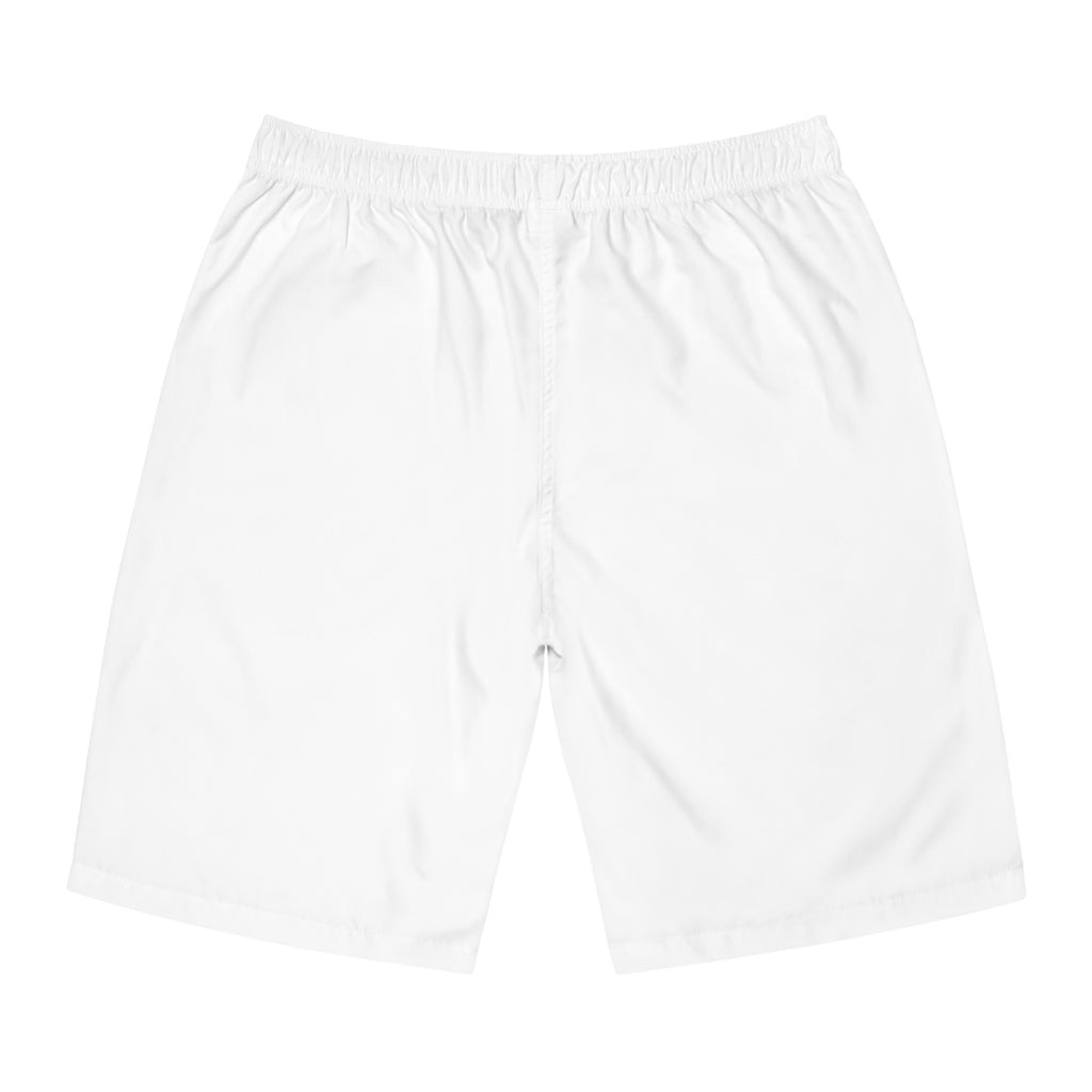 NR1 Street Men's Board Shorts — White Graphic Swim Trunks (Collection 2026) #2