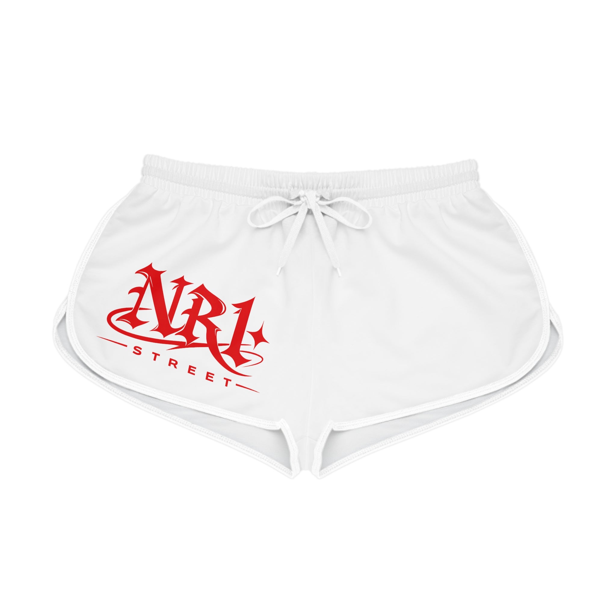 Street Vibe Women's Relaxed Shorts — Red NRL Script Logo
