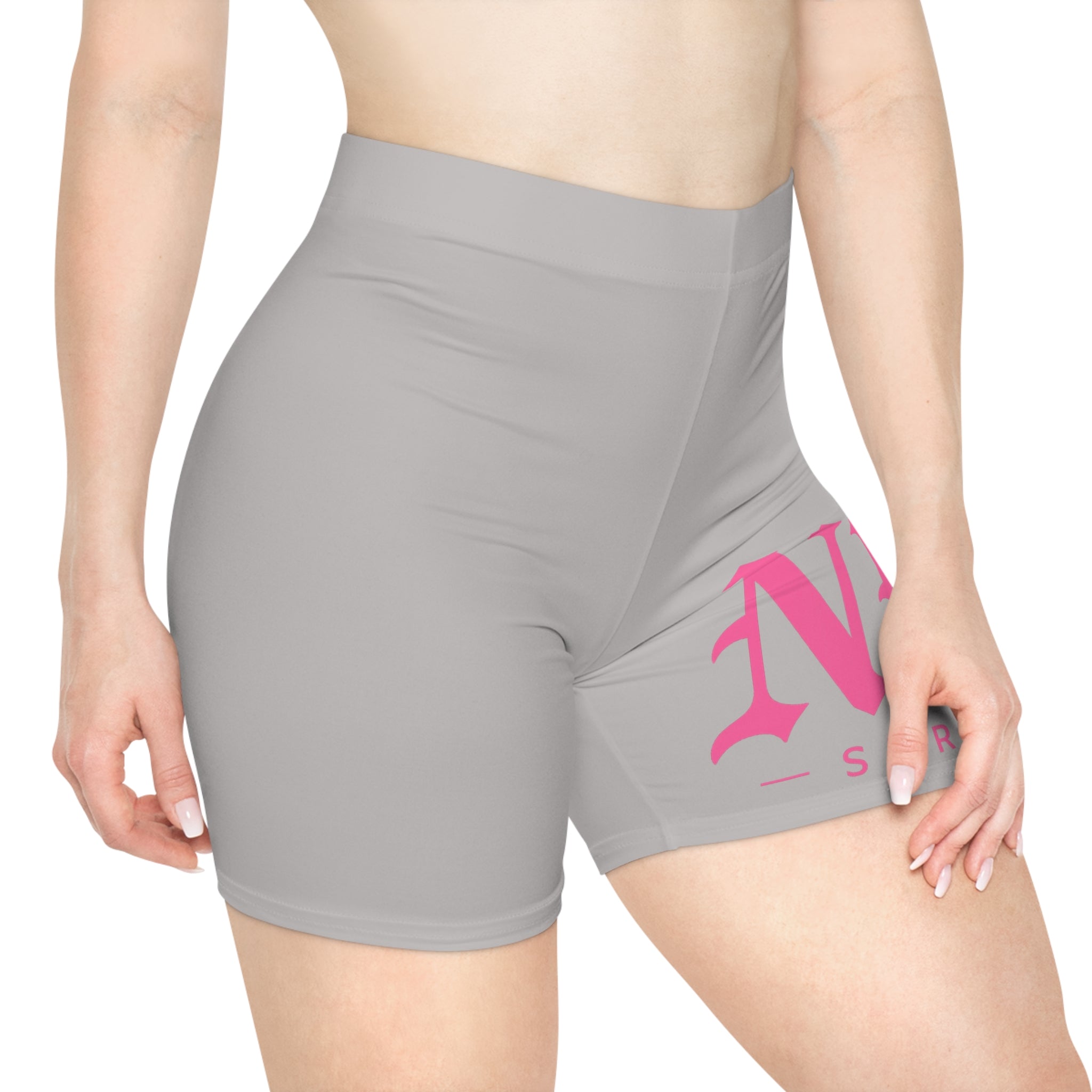NR Street Pink Logo Biker Shorts — Women's Athletic Fashion